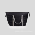 Oversized Black Canvas Lunch Bag